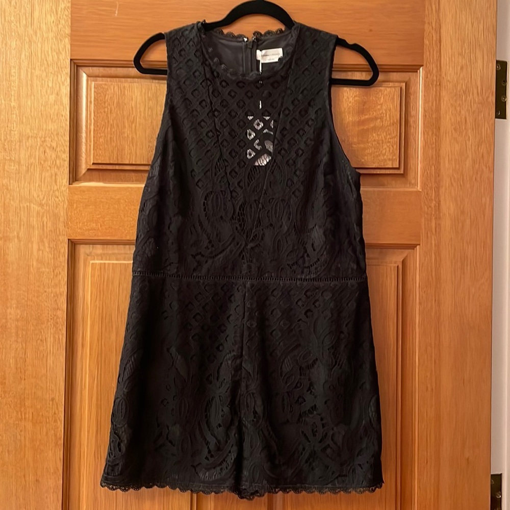 Lovers+Friends Black Lace Romper